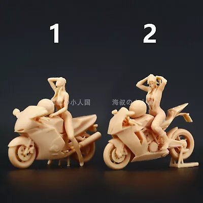 2pcs 1/43 1/64 1/87 Miniature Motorcycle Beauty Scene Props Figures For Car Doll • $25.10