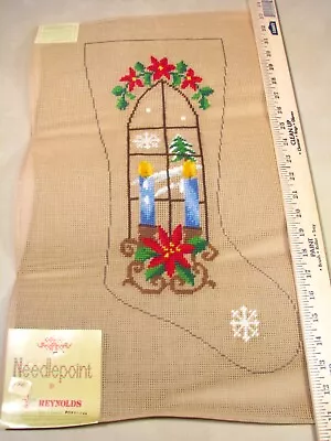 Preworked Needlepoint Christmas Stocking Canvas Madeira Portugal By Reynolds • $49.97