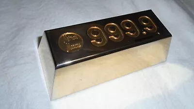 Vintage Neiman Marcus Gold Bar Bank 999.9 Brass STRONG HEAVY-------priority Mail • $27.77