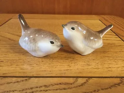 Pair Vintage Lomonosov USSR Wrens Porcelain Figurines • £14