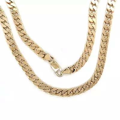 9ct YELLOW GOLD 51cm LONG SOLID CURB LINK CHAIN • $4499