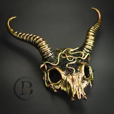 Medusa Pagan Evil Skull Horns Halloween Headpiece Headband (Gold) • $52.95