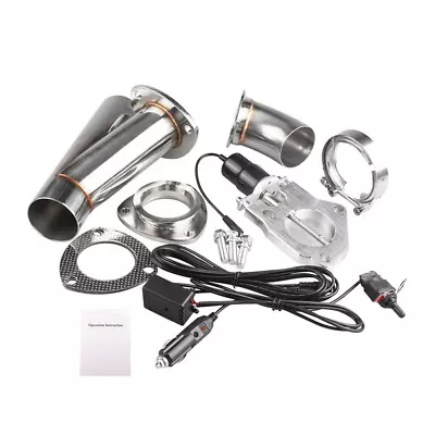 $109.48 • Buy 2'' Stainless Exhaust Valve Cutout Cut Out Dump Valve Kit Manual Switch Control