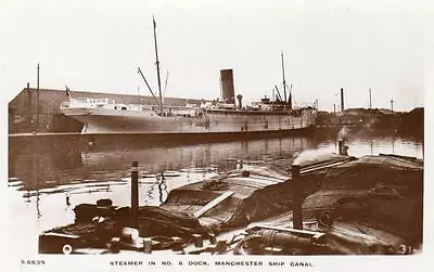 Manchester Ship Canal Steamer No 8 Dock RP Old Pc Used 1931 WHS Kingsway • £13.50