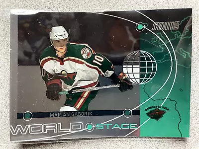 2002-03 Topps Stadium Club Marian Gaborik World Stage Card #WS-13 Minnesota Wild • $2.49