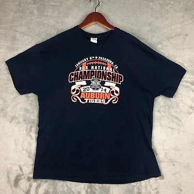 2014 BCS National Championship Auburn Tigers T-Shirt Size 2XL Blue Short Sleeve • $19.95