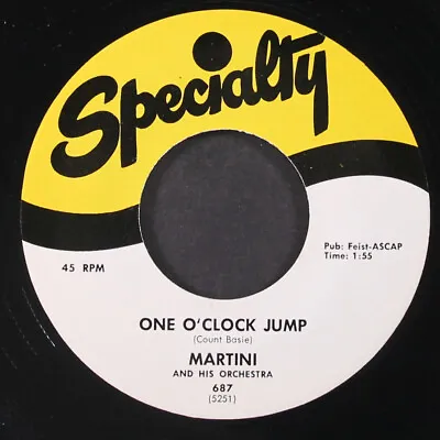 MARTINI: One O'clock Jump / String Of Pearls SPECIALTY 7  Single 45 RPM • $5