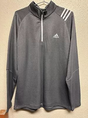 Adidas Gray Golf Long Sleeve Polo Shirt Large Half Zip • $15