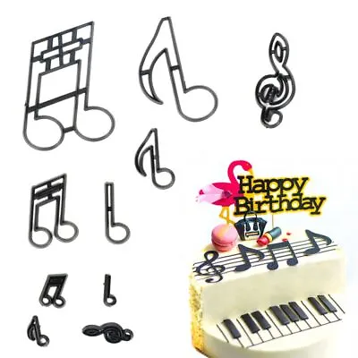 10Pcs/Set Music Notes Cookie Cutter Plastic Sugarcraft Fondant Cutter Mold • £3.25
