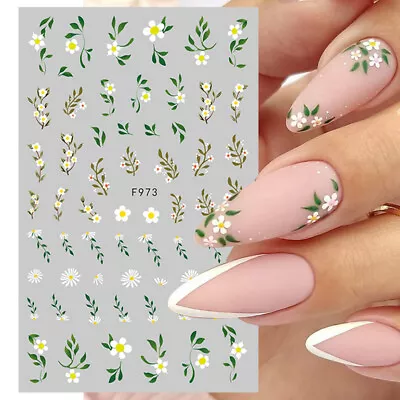 Flower Leaf Autumn Nails Stickers 3D Decals French Nail Art Manicure Decoration • $1.38