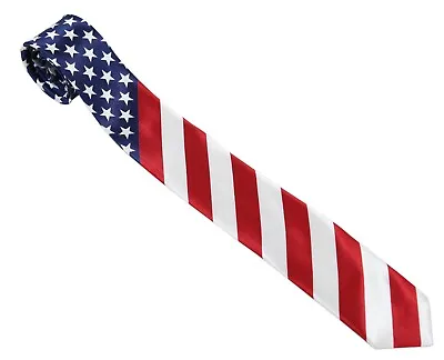 £3.79 • Buy Mens Necktie Neck Tie USA Flag United States Of America 4th July