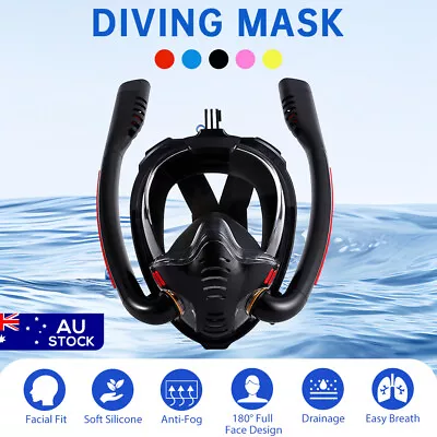 Full Face Snorkel Mask Swimming Breath Dry Diving Goggle Scuba Glass Anti-Fog AU • $19.34