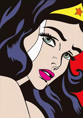 Roy Lichtenstein Wonder Woman Painting Print Pop Canvas Stretched Framed Wall • $61.95