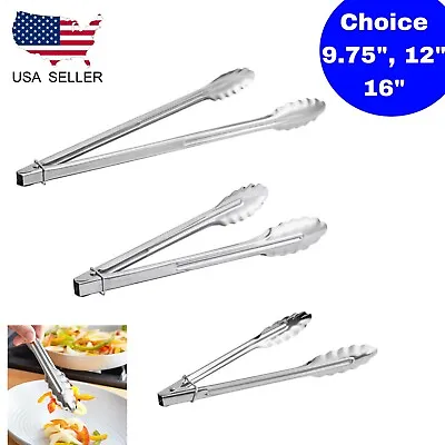 $6.95 • Buy Stainless Steel Kitchen Tongs Food Serving Grill Multi Purpose Cooking Tongs