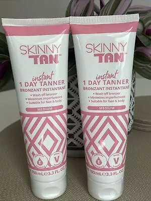 Skinny Tan Instant 1 Day Tanner Medium 100ml X 2  (200ml) Brand New Sealed • £2.50