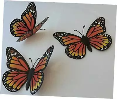 3D Metal Butterfly Wall Art Decor (Set Of 3). Monarch Butterflies Wall Art 9.7  • $76.06