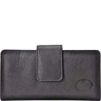 Ladies Wallet  Buxton  Leather Heiress Metropolitan 7.25  X 4.25  X 1  Black  • $12.69