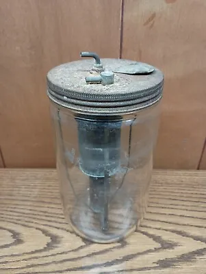 1940's 1950's Vintage Windshield Wiper Washer Glass Jar Bottle Vacuum Pump 5651 • $69.97