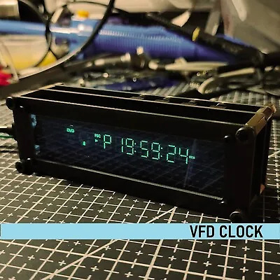 Mini VFD Clock Vacuum Fluorescent Display Digital Clock Industrial Style   • $24.95