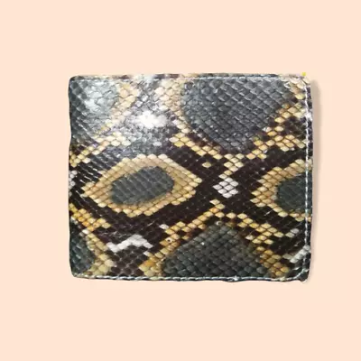 FREE SHIPPING Genuine Python Snakeskin Leather Mens Bifold Wallet Multicolor #02 • $30