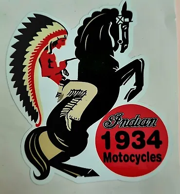 INDIAN 1934 Motorcycle Vinyl Sticker Decal Chief Scout BSA Ariel Harley Honda • $3.69