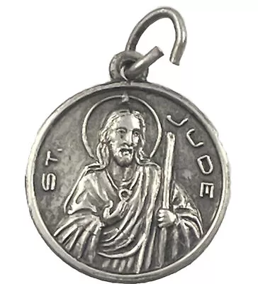 Vintage Catholic St Jude Silver Tone Religious Medal • $9.99