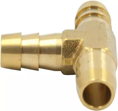 2Pcs Hose Barb Tee 1/8X1/8X1/8  Brass Barbed T Fitting 3 Ways Hoses Connector • $9.73