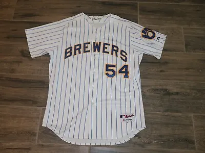 Milwaukee Brewers David Riske Authentic MLB Baseball Game Used Jersey 48 Auto • $20.50