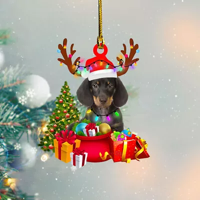 Dachshund Christmas Ornaments Car Hanging Dog Santa Xmas Tree Gift Puppy Lovers • $19.19