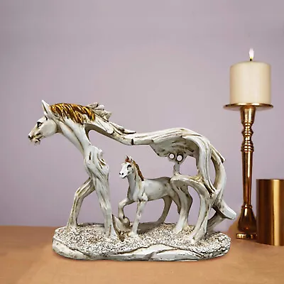 £19.97 • Buy Sculpture Tabletop Resin Animal Galloping Horse Statue Home Decor Ornaments