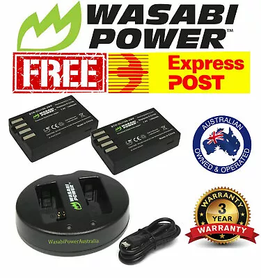 Wasabi Power Battery X 2 & Dual USB Charger For Pentax D-LI109 Pentax K-r K-30 • $77.80