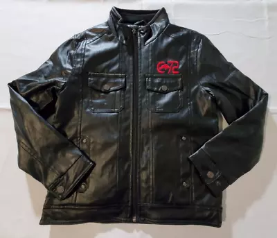 Ecko Function Faux Leather Jacket Boys 10 Black Pockets Lined Full Zip *Read • $25