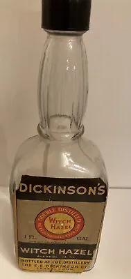 $14.99 • Buy Vintage 1933 Dickinson's Witch Hazel Glass Bottle Barber Apothecary