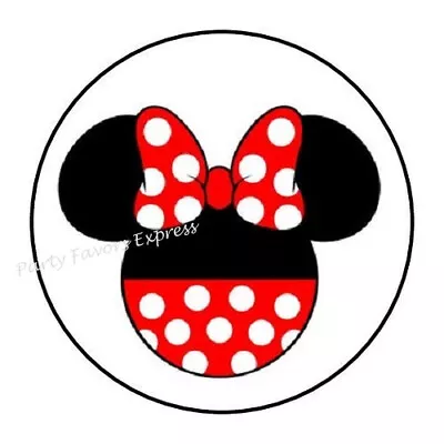 Mouse Red Polka Dot Ears Head Envelope Seals Labels Stickers Favors • $1.95