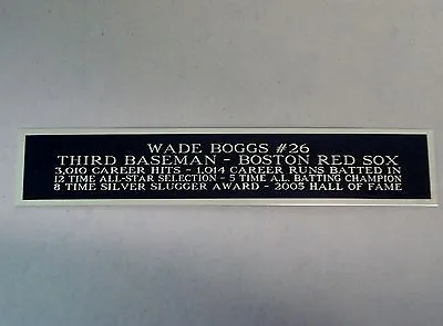 Wade Boggs Red Sox Autograph Nameplate For A Baseball Bat / Jersey Case 1.5 X 8 • $7.50