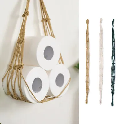 Nordic Style Hanging Cotton Rope Holder Toilet Paper Magazine Books Holder Rack • $3.94