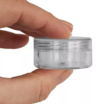 10ml / 10g Round Plastic Jars Pots Containers Travel Cosmetic Sample Storage JFC • £4.49