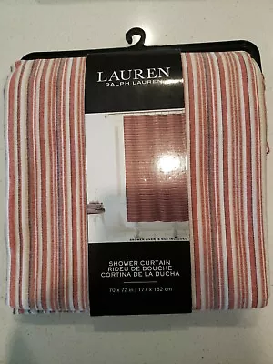 $40 • Buy Ralph Lauren White Red STRIPE Fabric Shower Curtain