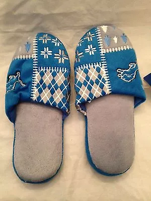 Detroit Lions NEW Ugly Sweater Mens Small Slippers . NFL Football Warm Gift NWT • $17.69