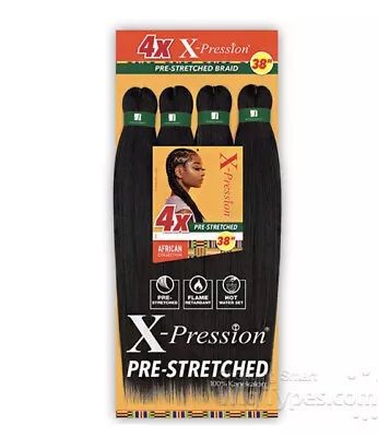 $13 • Buy 4X X-Pression PRE STRETCHED BRAIDING HAIR 38” Color 27