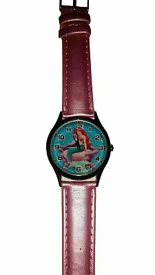 $13.99 • Buy The Little Mermaid Ariel Pink Genuine Leather Band Wrist Watch