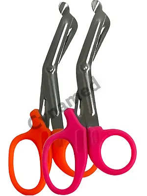 2 Paramedic Utility Bandage Trauma Emt Ems Shears Scissors 5.5 Inch-orange Pink • $5.63