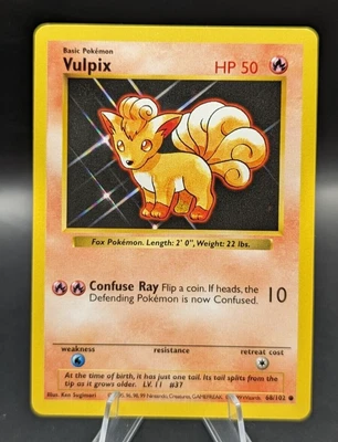 $0.99 • Buy Shadowless Vulpix 68/102 Base Set Pokemon Card NM