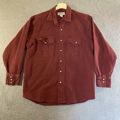 Moose Creek Shirt Mens Large Red Chamois Flannel Long Sleeve Pearl Snap Outdoor • $19.99