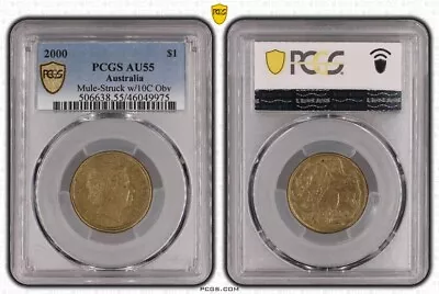 Australia 2000 $1 10c Mule Obverse Error Coin PCGS AU55 #9975 • $768.44