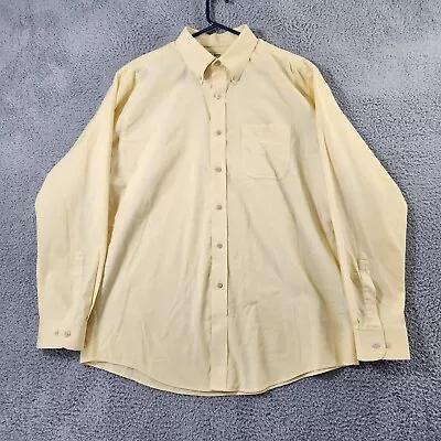 L.L.Bean Shirt Mens Large Yellow Button Down Long Sleeves Trim Fit 0 HYQ2 Cotton • $8.25