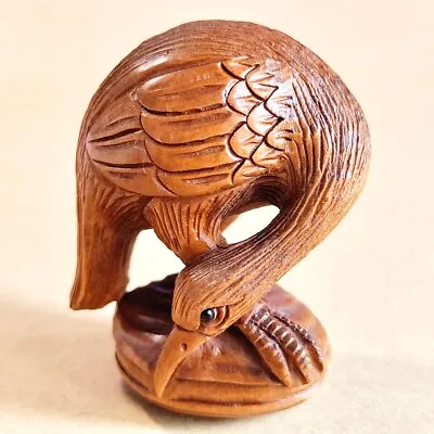 £33.59 • Buy M8498 - 20 Years Old 2   Hand Carved Boxwood Netsuke - Beautiful Crane Bird