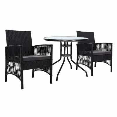 $214.76 • Buy Gardeon Outdoor Chairs Table Setting Dining Wicker Bistro Set Patio Furniture