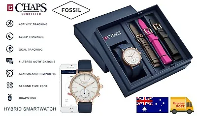 $98.95 • Buy CHAPS By Fossil Hybrid SmartWatch Ladies Gift Set Activity Fitness Tracker Watch