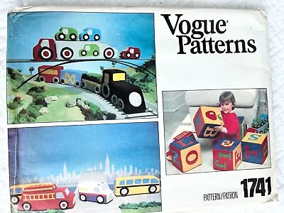 Vogue Vintage Sewing Pattern 1741 Kids Stuffed Toys Trucks Blocks FF Uncut Craft • $15